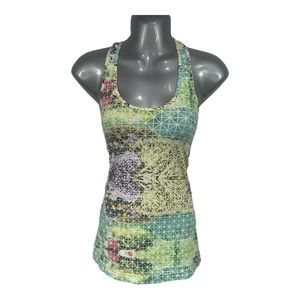 Lululemon Cool Racerback CRB Paradise Grid Tank, Size 2